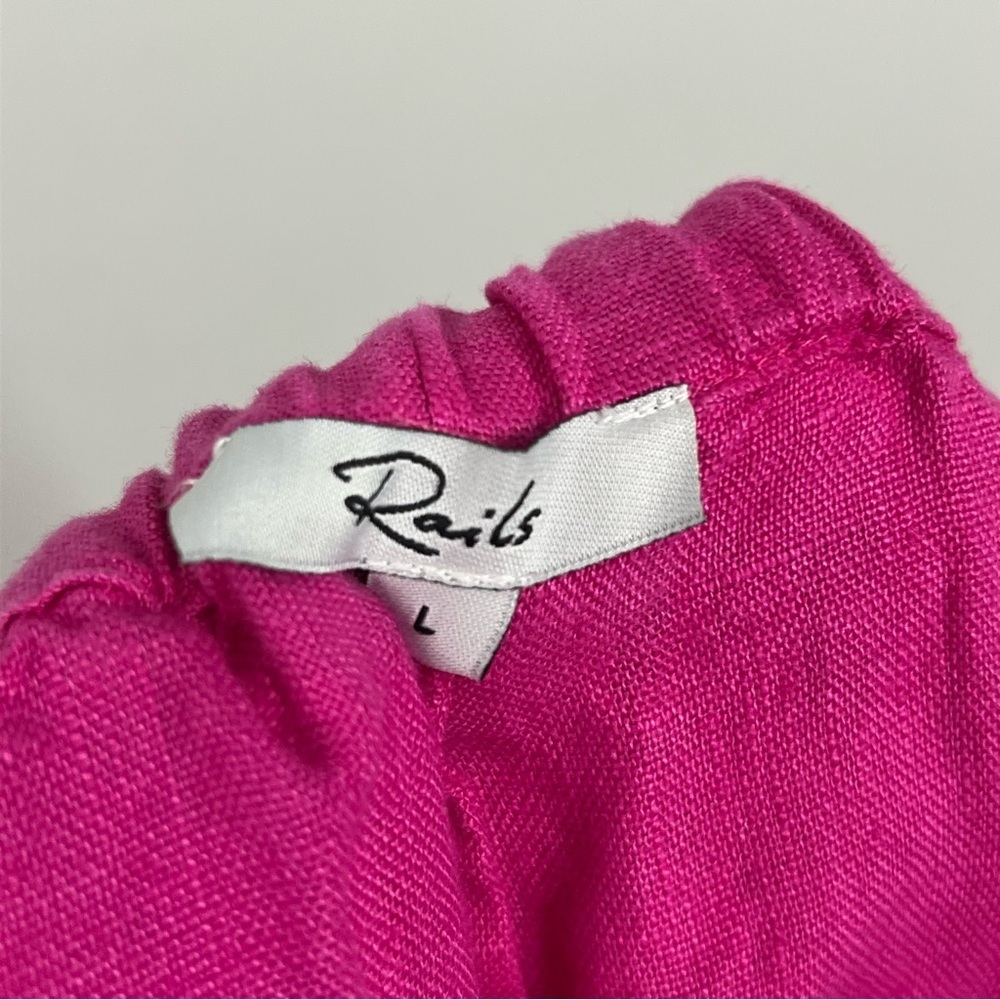 Rails Pink Wide Leg Linen Pants size Large - Picture 9 of 10